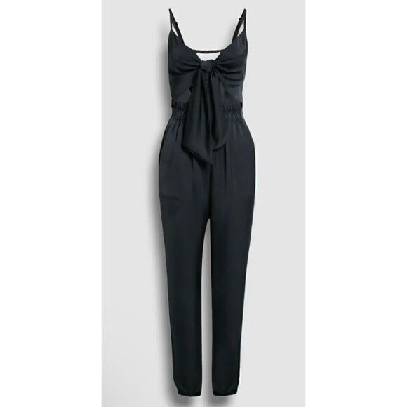 Ramy Brook Women's Sz XS Black Sleeveless Front Cutout V-Neck Jumpsuit - Picture 3 of 7